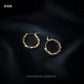 Beaded Round Hoop Earrings In Gold And Silver Tone For Women view 7