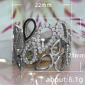 Silver Tone Openwork Teardrop Ring With Clear Stone Accents view 5
