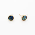 Gold Tone Round Abalone Shell Stud Earrings and Ring Options view 4