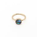 Gold Tone Round Abalone Shell Stud Earrings and Ring Options view 5
