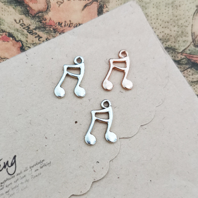 Double-Sided Musical Note Alloy Charm Pendant 16x11mm