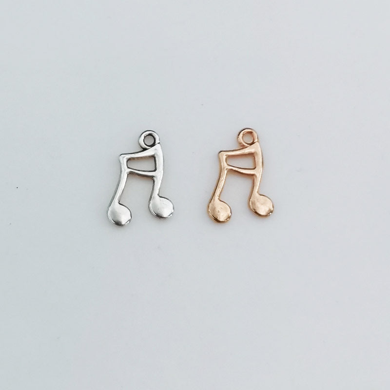 Double-Sided Musical Note Alloy Charm Pendant 16x11mm