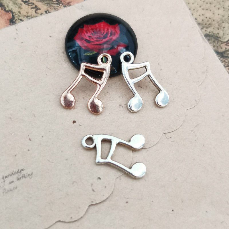 Double-Sided Musical Note Alloy Charm Pendant 16x11mm