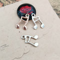 Double Music Note Metal Pendant Charm For Jewelry Making view 3