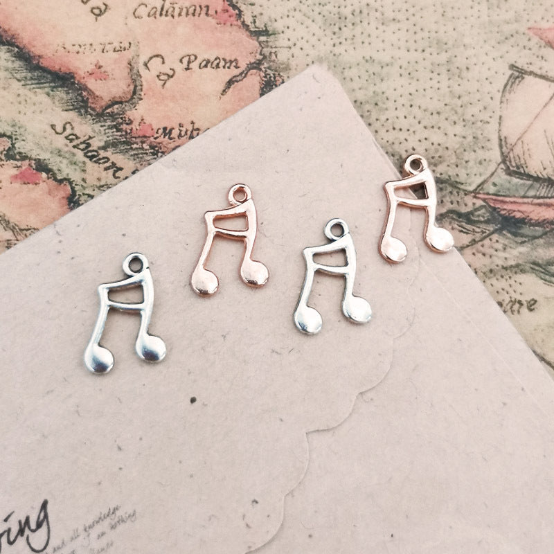 Double-Sided Musical Note Alloy Charm Pendant 16x11mm