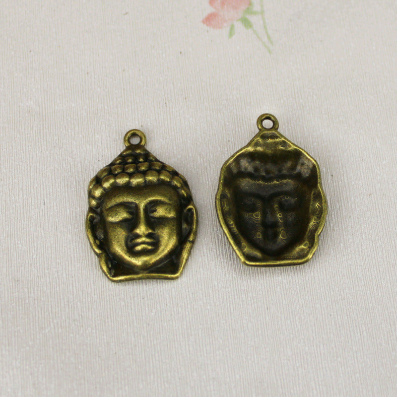 Alloy Buddha Head Charm Pendant 30x20mm