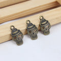 Vintage Alloy Heart Skull Charm Pendant 21x11mm