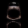 Black Square Signet Ring with Clear Diamond Accent view 4