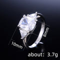 Clear Square Stone Solitaire Ring in Silver Tone Jewelry Accessory view 5