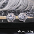 Oval Clear Solitaire Halo Stud Earrings In Gold And Silver Tones view 5
