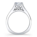 Black And White Geometric Ring With Round Center Stone view 2