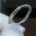 Slim Double-Row Clear Stone Eternity Band In Silver Tone view 1
