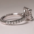 Square Center Stone Pavé Half Band Ring In Silver Tone view 2