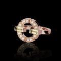 Green Geometric Knot Ring in Two Metal Tones Jewelry Accessory view 4
