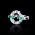 Green Geometric Knot Ring in Two Metal Tones Jewelry Accessory view 6