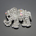 Silver Tone Elephant Crystal Metal Brooch Pin for Jackets and Lapels view 5