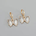 Gold Tone Faceted Butterfly Huggie Drop Earrings in Four Colors view 6