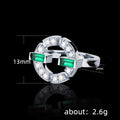 Green Geometric Knot Ring in Two Metal Tones Jewelry Accessory view 5