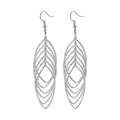 Layered Open Leaf Long Hook Earrings in Two Finishes view 6