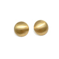 Matte Gold Dome Stud Earrings with Sculpted Polished Metal Details view 5