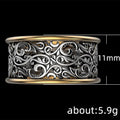 Two Tone Gold Silver Openwork Scroll Filigree Ring Sizes 6-10 view 5