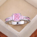 Square Colored Center Ring Triangle Sides Openwork Band view 3