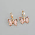 Gold Tone Faceted Butterfly Huggie Drop Earrings in Four Colors view 5