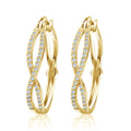 Twisted Crystal Hoop Earrings in Three Metal Tones view 3