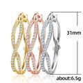 Twisted Crystal Hoop Earrings in Three Metal Tones view 5