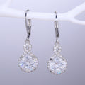 Teardrop Stone Leverback Drop Earrings In Three Tones view 8