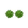 Faceted Petal Cluster Flower Statement Stud Earrings view 9