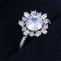 Clear Geometric Cluster Ring in Silver Tone Jewelry Accessory view 2