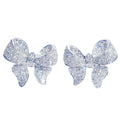 Pave Butterfly Stud Earrings And Pendant Necklaces In Three Tones view 5