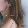 Open Heart Outline Pearl Stud Earrings Gold Silver view 1