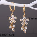 Floral Branch Long Drop Earrings In Five Colored Stone Options view 5