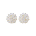 Faceted Petal Cluster Flower Statement Stud Earrings view 6
