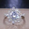 Clear Geometric Cluster Ring in Silver Tone Jewelry Accessory view 4