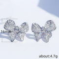 Pave Butterfly Stud Earrings And Pendant Necklaces In Three Tones view 4