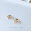 Gold Tone Clear Stone Star Ear Cuff Clip For Non Pierced Ears view 1