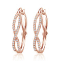 Twisted Crystal Hoop Earrings in Three Metal Tones view 4