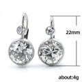 Clear Round Stone Silver Tone Drop Earrings Jewelry Accessory view 4