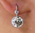 Clear Round Stone Silver Tone Drop Earrings Jewelry Accessory view 2
