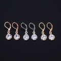 Teardrop Stone Leverback Drop Earrings In Three Tones view 4