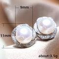 Silver Pearl Flame Pendant Heart Leaf and Swirl Studs view 4
