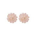 Faceted Petal Cluster Flower Statement Stud Earrings view 7