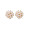 Faceted Petal Cluster Flower Statement Stud Earrings view 5