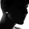 Two Tone Bee Stud Earrings Gold Silver Black Alloy view 2