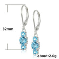 Three Stone Color Drop Earrings in Silver Tone Jewelry Accessory view 5