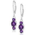 Three Stone Color Drop Earrings in Silver Tone Jewelry Accessory view 4