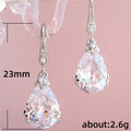 Pear-Shaped Long Drop Earrings In Pink And Clear Options view 5